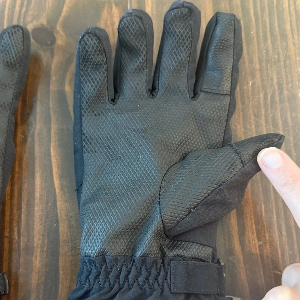 Kids Lands End Medium Black Winter Gloves Waterproof Snow